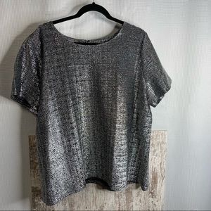 Jessica London Metallic Silver Blouse Size 22/24